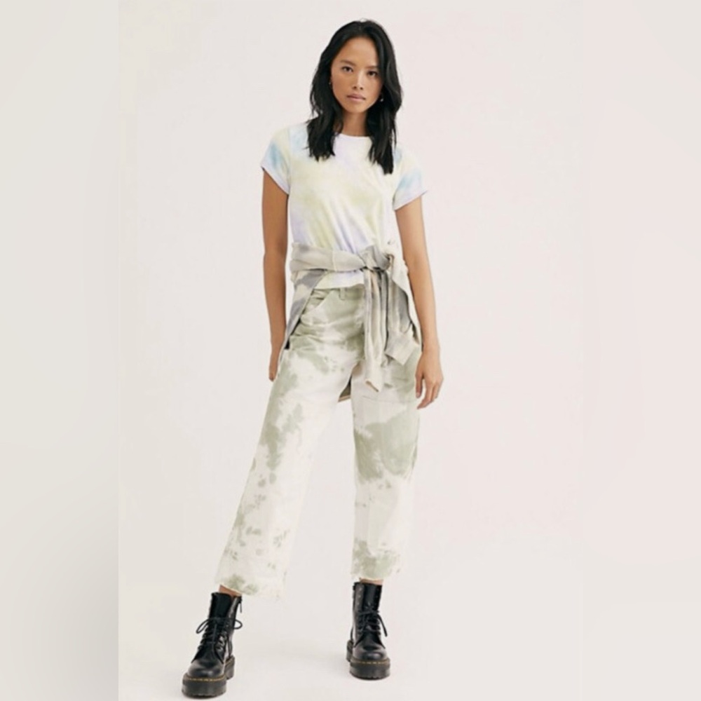 NWT Free People Tie Dye Short Sleeve Top